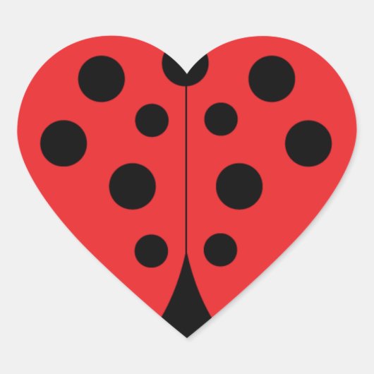 Liebe Ladybug Heart Sticker (Vorderseite)