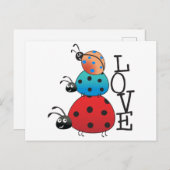 Liebe Ladybugs Postkarte (Vorne/Hinten)