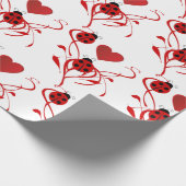Liebe Ladybugs und Herz Geschenkpapier (Ecke)