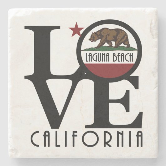 LIEBE Laguna Beach CA Steinuntersetzer (Vorderseite)