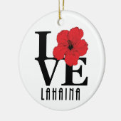 LIEBE Lahaina Roter Hibiskus Keramik Ornament (Links)