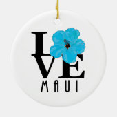 LIEBE Lahaina Roter Hibiskus Keramik Ornament (Hinten)