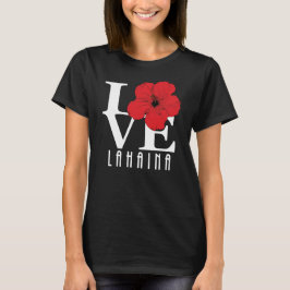 LIEBE Lahaina Roter Hibiskus T-Shirt