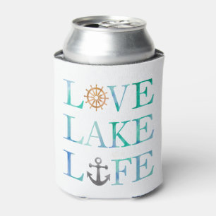 Liebe Lake Life Wasserfarben Typografie Dosenkühler