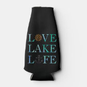 Liebe Lake Life Wasserfarben Typografie Flaschenkühler (Vorderseite)