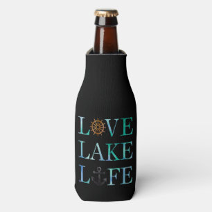 Liebe Lake Life Wasserfarben Typografie Flaschenkühler