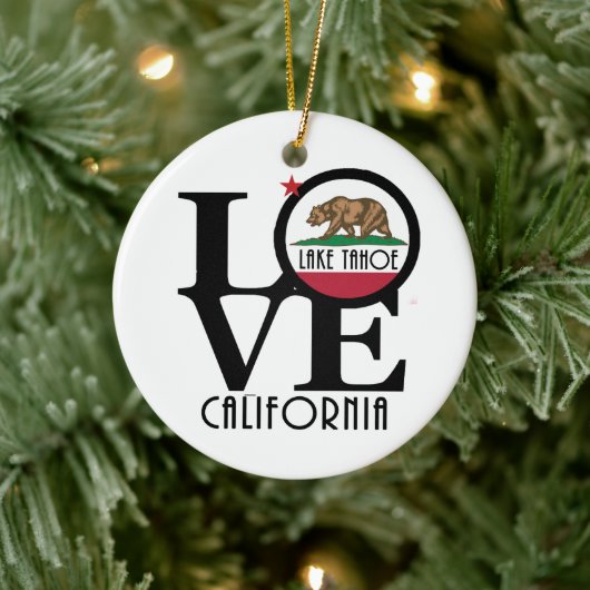 LIEBE Lake Tahoe Kalifornien Keramik Ornament (Baum)