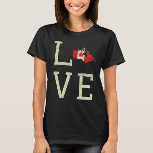 Liebe Landkarte Kanadische Tageskarte Ahorn Proud  T-Shirt