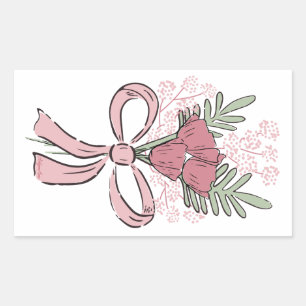 Liebe Language Bouquet Rechteckiger Aufkleber