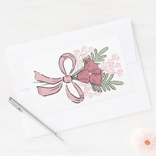 Liebe Language Bouquet Rechteckiger Aufkleber (Umschlag)