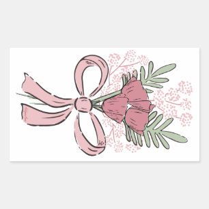 Liebe Language Bouquet Rechteckiger Aufkleber