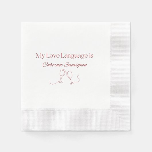 Liebe Language Cabernet Sauvignon Cocktail Napkins Serviette (Vorderseite)