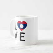 Liebe - Laos-Flagge Kaffeetasse (Vorderseite Links)
