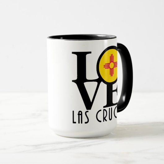 LIEBE Las Cruces 15oz Tasse (VorderseiteRechts)
