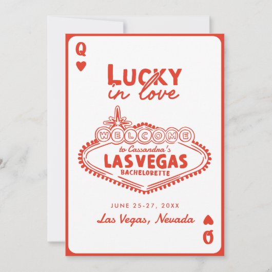 Liebe Las Vegas Girls’ Trip Bachelorette Einladung (Vorderseite)
