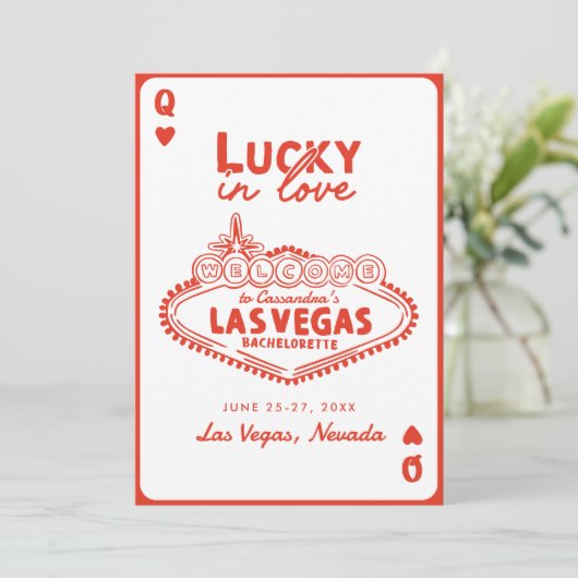 Liebe Las Vegas Girls’ Trip Bachelorette Einladung (Stehend Vorderseite)