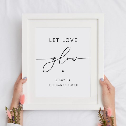 Liebe lass | Minimalistisches Hochzeitsglanzzeiche Poster