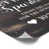 Liebe lass Sparkle Rustikales Hochzeitsszeichen Poster (Ecke)
