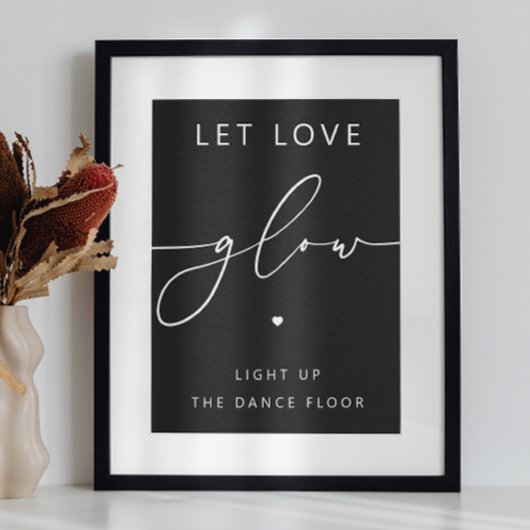 Liebe lass | Sparkler- oder Stick Black Wedding Poster