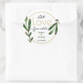 Liebe lass Tropische Hochzeit Runder Aufkleber (Tasche)