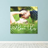 Liebe | Lässig Modern Script Foto Overlay Leinwanddruck (Insitu (Holzboden))