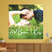 Liebe | Lässig Modern Script Foto Overlay Leinwanddruck (Insitu (Wohnzimmer))