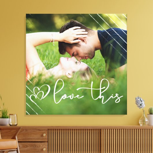 Liebe | Lässig Modern Script Foto Overlay Leinwanddruck (Insitu (Wohnzimmer))