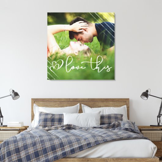 Liebe | Lässig Modern Script Foto Overlay Leinwanddruck (Insitu (Schlafzimmer))
