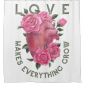 Liebe lässt alles wachsen - romantische Blumenkuns Duschvorhang (Vorderseite)