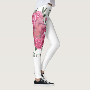 Liebe lässt alles wachsen - romantische Blumenkuns Leggings