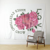 Liebe lässt alles wachsen - romantische Blumenkuns Wandteppich (Beispiel (Horizontal))