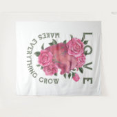 Liebe lässt alles wachsen - romantische Blumenkuns Wandteppich (Vorderseite (Horizontal))