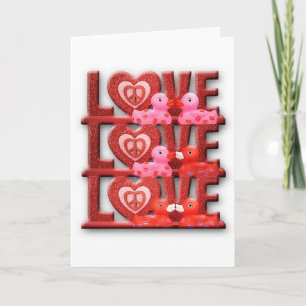 Liebe lässt Welt gehen 'rund Feiertagskarte