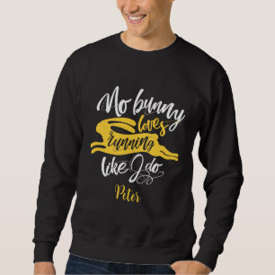 Liebe Lauf Funny Yellow Bunny Motivation Typografi Sweatshirt
