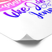 Liebe Lauf Motivation Rainbow Bunny Typografy Poster (Ecke)