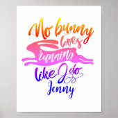 Liebe Lauf Motivation Rainbow Bunny Typografy Poster (Vorne)