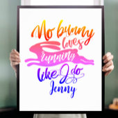 Liebe Lauf Motivation Rainbow Bunny Typografy Poster