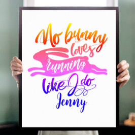 Liebe Lauf Motivation Rainbow Bunny Typografy Poster