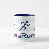 Liebe läuft Slogan blau Tasse (Zentrum)