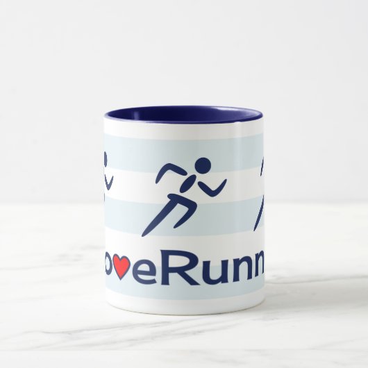 Liebe läuft Slogan blau Tasse (Zentrum)