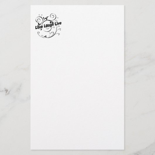 Liebe Laugh Live Briefpapier (Vorderseite)
