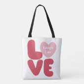 LIEBE Laugh Live Pink Typografie Tasche (Rückseite)