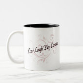 Liebe Laugh Play Canasta Red Zweifarbige Tasse (Links)