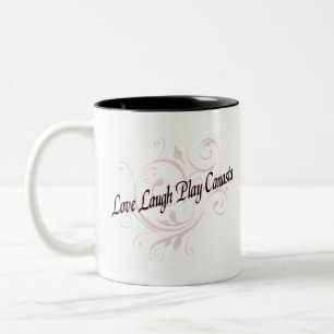 Liebe Laugh Play Canasta Red Zweifarbige Tasse