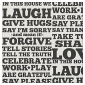 Liebe Laugh Quote Print Muster Fabric Stoff (Nahaufnahme)