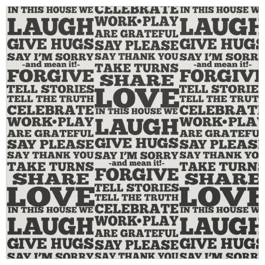 Liebe Laugh Quote Print Muster Fabric Stoff (Muster)