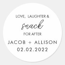 Liebe Laughter & Snack Hochzeitsvorzug
