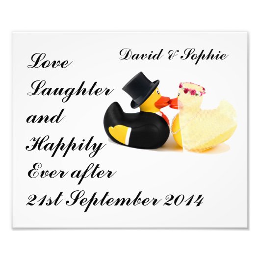 Liebe Laughter Wedding Ducks Fotodruck (Vorne)