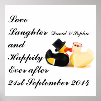 Liebe Laughter Wedding Ducks Poster
