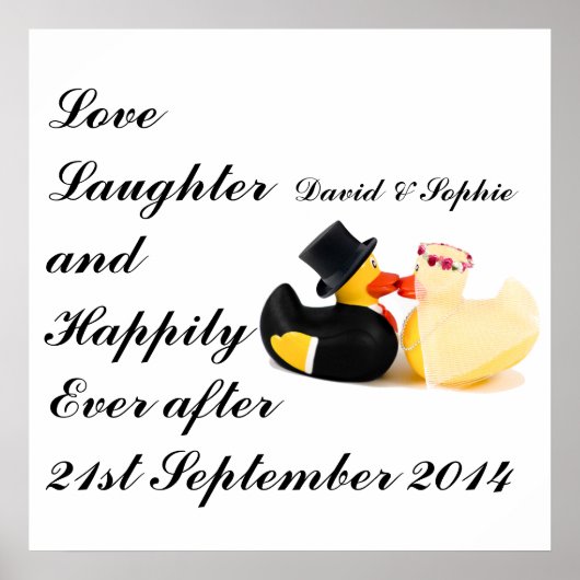 Liebe Laughter Wedding Ducks Poster (Vorne)
